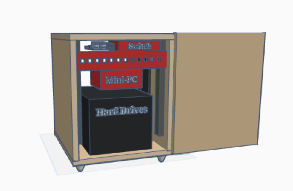 A screenshot of the tinkerCAD mockup of the project.
